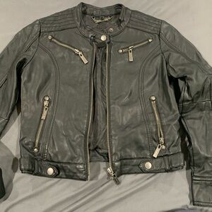 Black Leather Jacket Kids Medium
